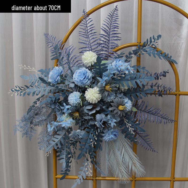 Wedding Aisle Floral Arrangement: Artificial Flower Basket & Row Decoration