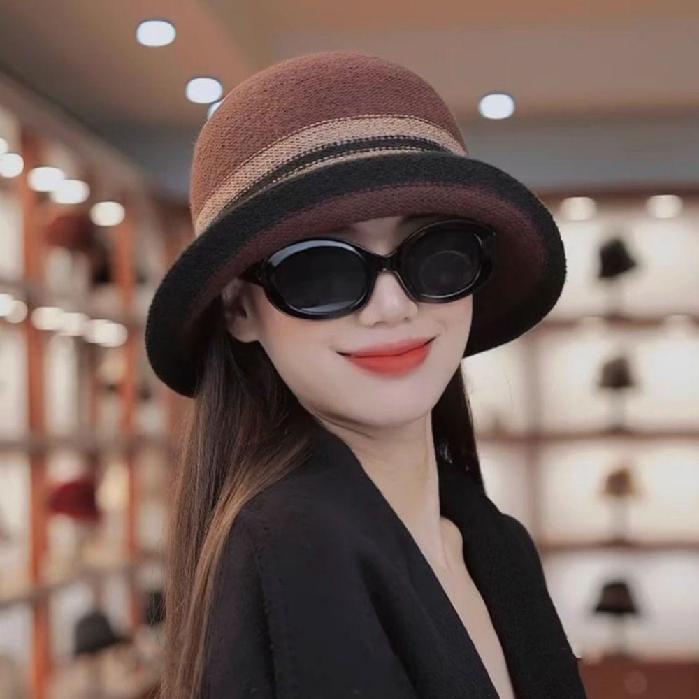 Retro Winter Hat Wool Basin Hat Casual Bucket Hat for Women