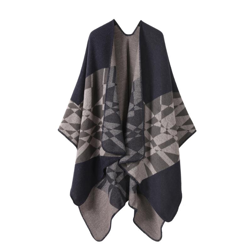 Ethnic Style Shawl Summer Outer Wear Women's Large Shawl Cape Cloak High-end Knitted Scarf
