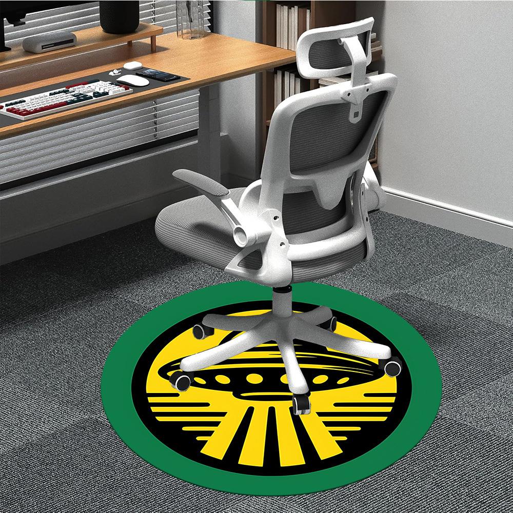 1pc UFO Alien Office Round Area Rug, Indoor Mat Suitable For Office, Under Office Chairs Bedroom Living Room Home Decor, Room Deco