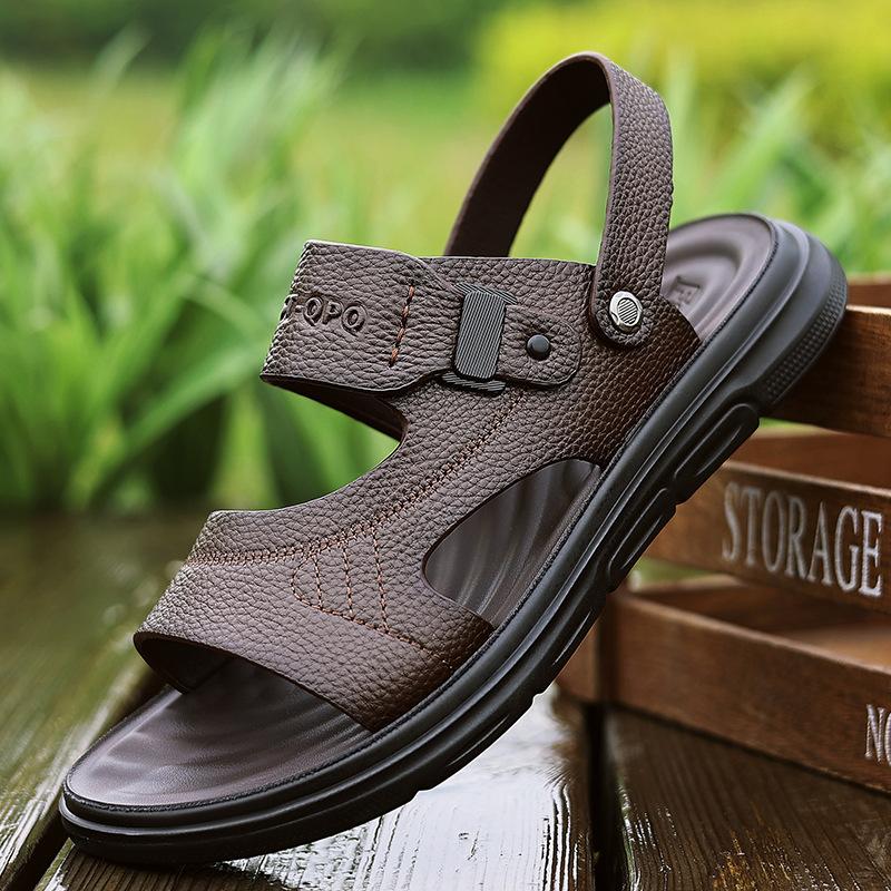 Мужские сандалии летние тапочки удобная обувь мягкая подошва для улицы пожилые прохладные тапочки тренд 2025