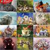 5D DIY Diamond Painting Full Round Animal Diamond Embroidery Sale Cat Rhinestones Diamond Mosaic Handmade Gift