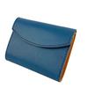 Tochigi Leather Mini Wallet Navy Tri-fold