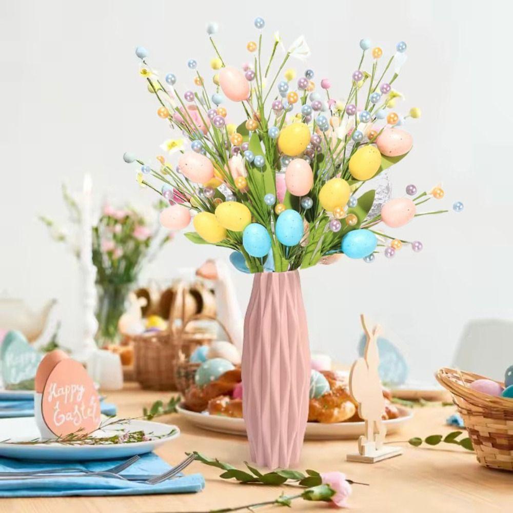 2025 Easter Artificial Egg Flower Branch Simulation Berry  for Vase Easter Party Home Decors