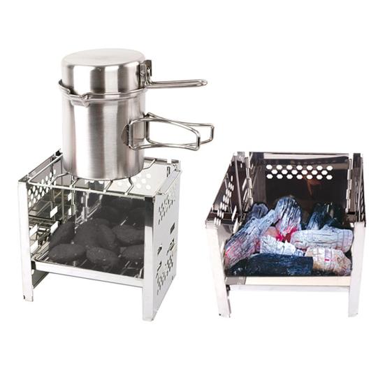 Складная наружная печь-гриль для барбекю с сумкой для хранения, прочная, из нержавеющей стали, многофункциональная