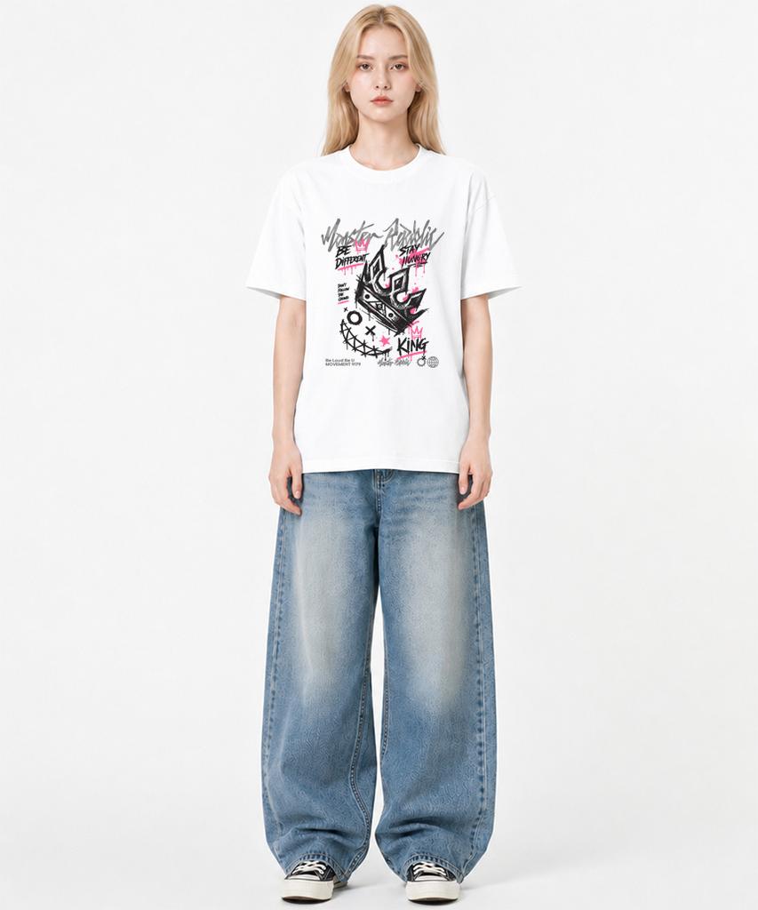 MONSTER REPUBLIC Футболка Розовый Король Белый_9179