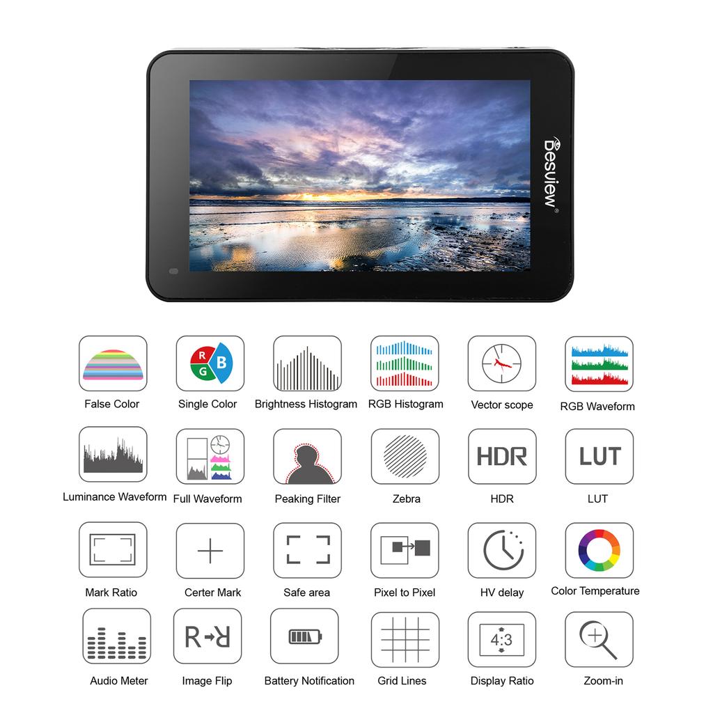 Bestview R6 UHB 5.5 Inch Camera Field Monitor 4K HDMI Input & Output FHD 1920 * 1080 Touchscreen 3D