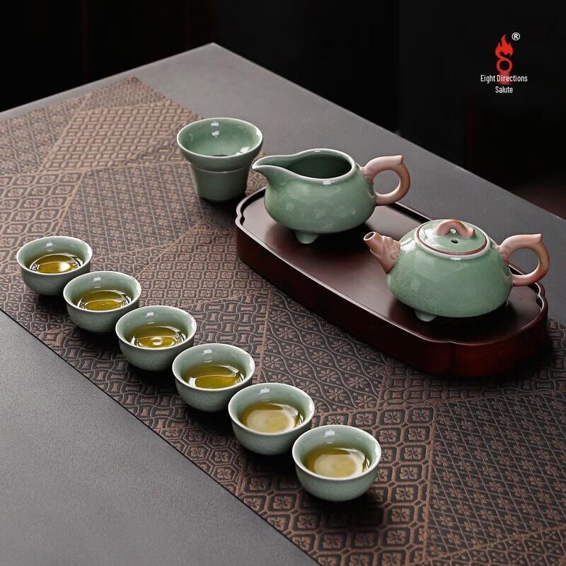 Chinese Ge Kiln 10-Piece Stone Tea Set