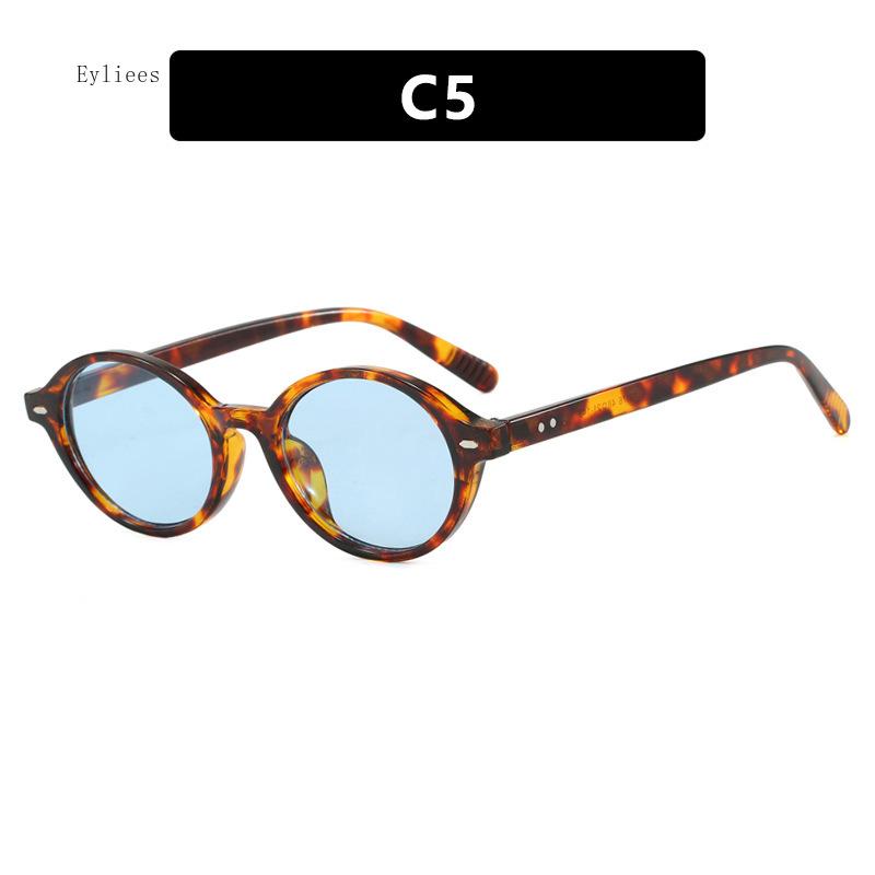 Винтажные овальные солнцезащитные очки Женские Роскошные Дизайнерские Маленькие Овальные Солнцезащитные Очки Ретро Мужские Заклепки Солнцезащитные Очки Oculus роскошный дизайнер