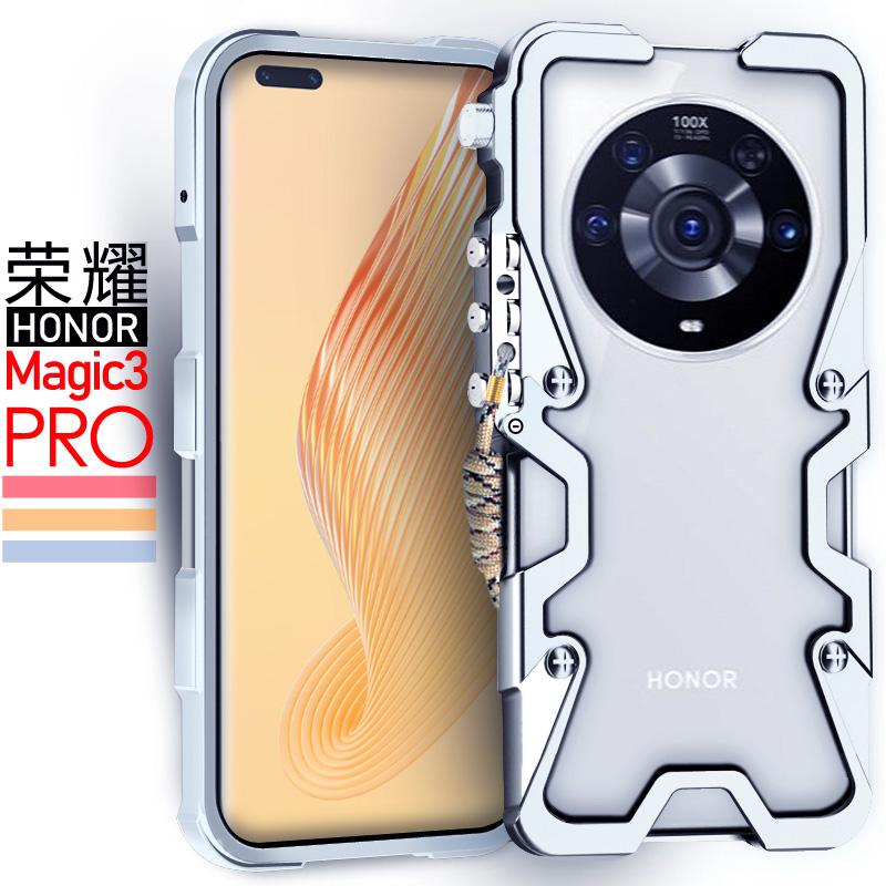 Luxury Armor Metal Aluminum Phone Bumper For Honor Magic 8 7 6 5 4 3 Pro Ultimate Cover Mechanical Purely Handmade Skull Case