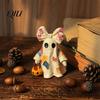 Halloween Decoration Lamp Lighted Patchwork Ghost Figurine, Light-Up Bow with Pumpkin Mantel Ornament Lantern, Ghosts for Holiday Party Glowing