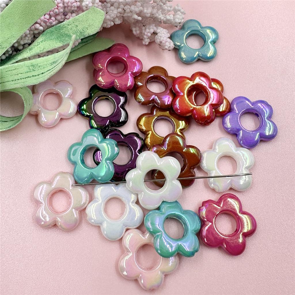 Иллюзорный цвет DIY 19 мм полые креативные акриловые бусины свободные бусины пятиугольные цветы модные для изготовления серег и ожерелья ювелирных аксессуаров 20 шт.