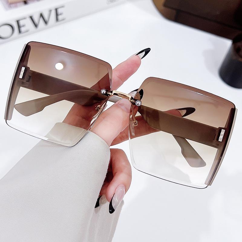 Безободковые Солнцезащитные Очки Женские Модные Xiaohongshu Анти-Ультрафиолетовые Солнцезащитные Очки