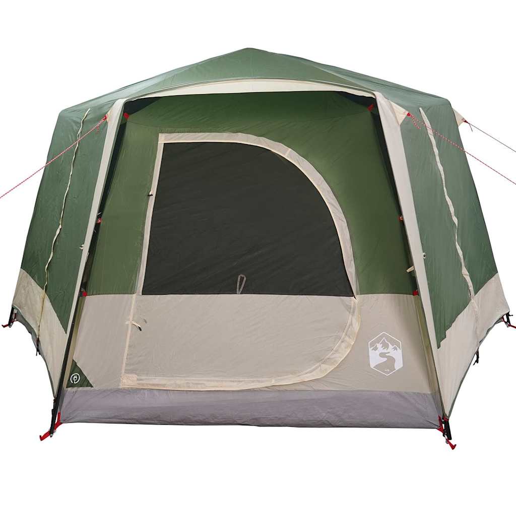 5 Person Family Tent in Green and White 333 x 317 x 194 cm