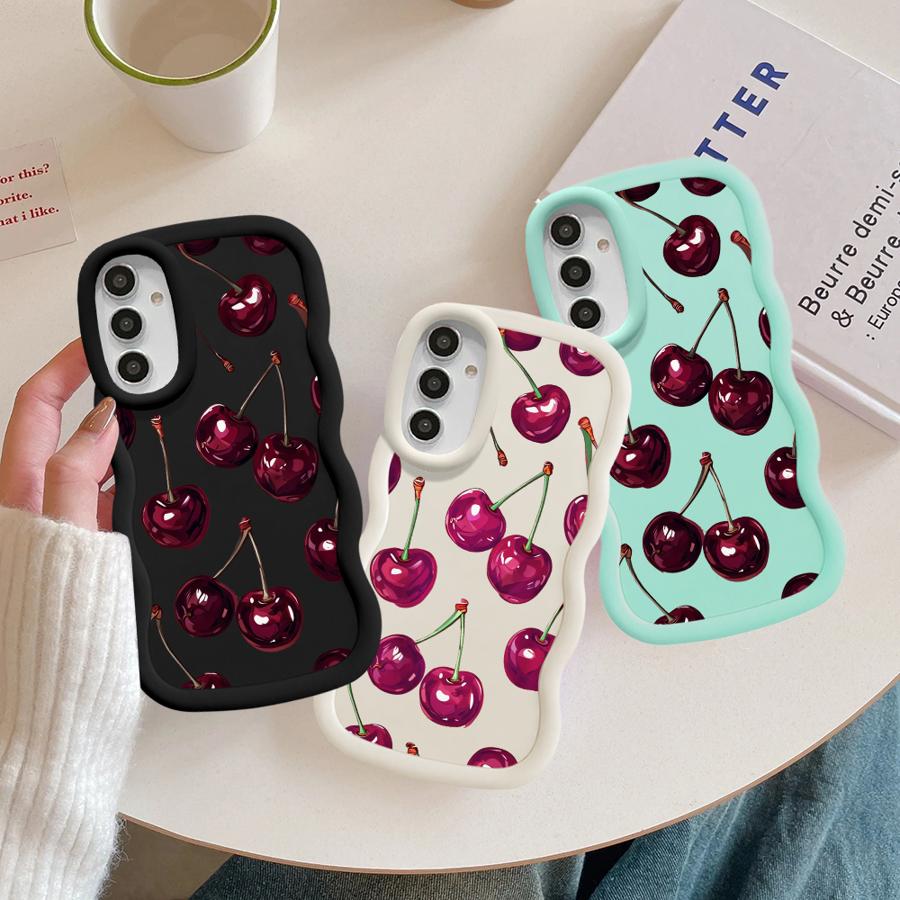 Мягкий чехол для телефона Samsung Galaxy A52 A21s A13 A16 A11 A15 A14 A12 A03 A06 A23 A05 A33 A22 A04 A53 Фрукты Вишня