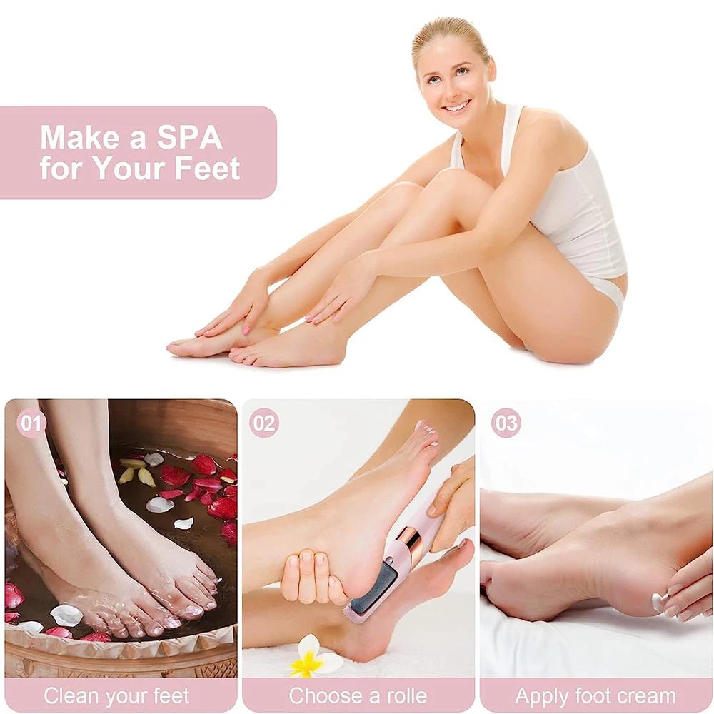 Перезаряжаемая электрическая пилочка для ног, устройство для удаления мозолей, педикюрный аппарат для шлифовки пяток, ролик для удаления мозолей на ногах