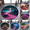 New Style Colorful Pebble Rainbow Road Beach Stone Round Carpet Rug for Bedroom Living Room Decoration Pet Decor Floor Mat Ins