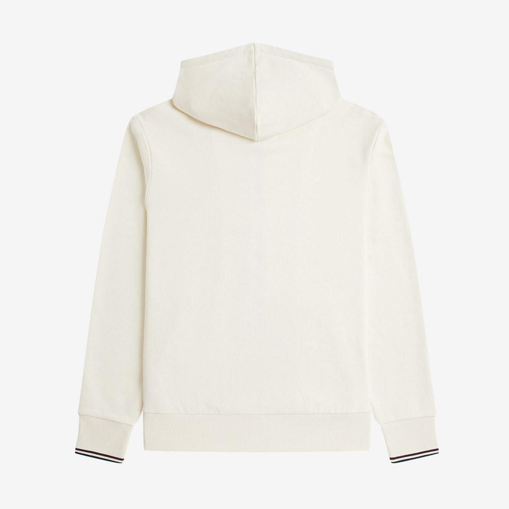 Fred Perry [Sport] Zip-Through Hooded Sweatshirt - Ecru/Oxblood/Grassroots Afpm2617536-84A