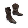 Vintage Pointed Toe Women Western Cowgirl Boots Fashion Slip On Shoes Autumn Winter Square Heel Ladies Mid Calf Booties