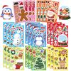 8pcs Cute Christmas Puzzle Stickers Make a Face Kids DIY Toys Assemble Sticker Games Xmas Party Favors 2025 New Year Gift