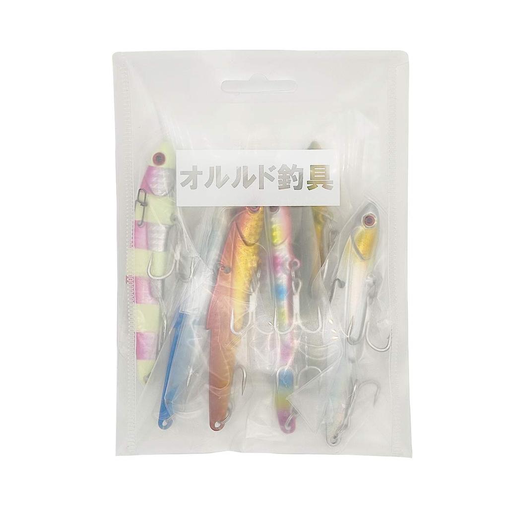 Orurudo Fishing Tackle [Metal Vibration BIG] 6-Color Set, 10.6cm, 45g (Color A), for Large Bluefish, 2-Hook Design (qb100205a01n0)