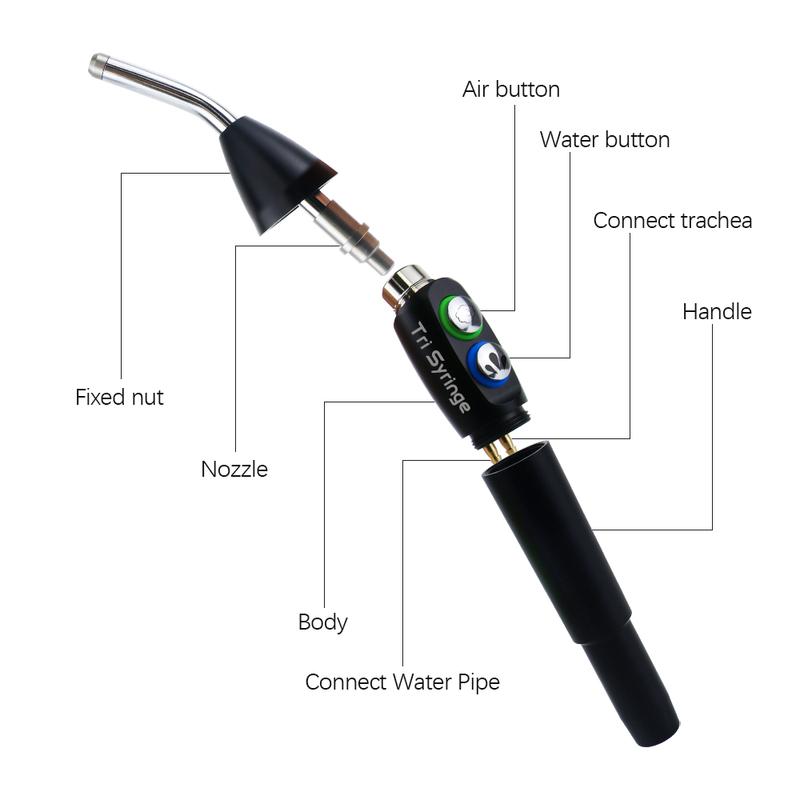 Dental New Style Tri Syringe 3 Way Air Water Spray Triple Syringe Handpiece 5Holes Jet water spraying oral cavity equipment