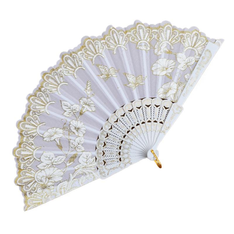 Printed Pattern Dance Party Show Folding Fans Performance Props Decoration Chinese Style Art Craft Gift