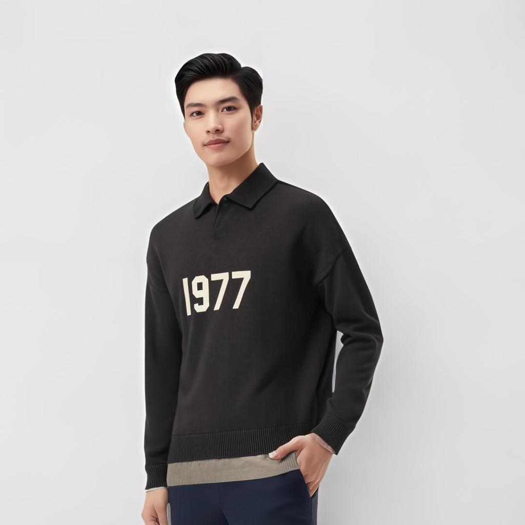 Fear of God Essentials SS22 Knit LS 1977 Polo Shirt 'Iron' Men's FOG-SS22-143