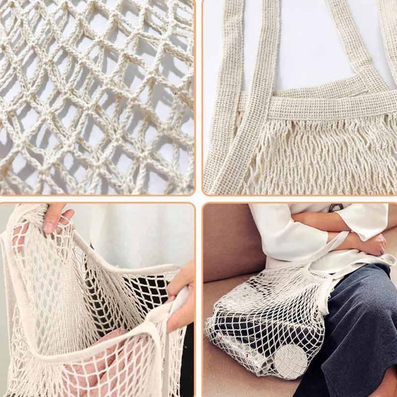 Портативные многоразовые пакеты для продуктов, сумка для фруктов и овощей, моющаяся хлопковая сетка, органический органайзер, сумка-тоут с короткой ручкой