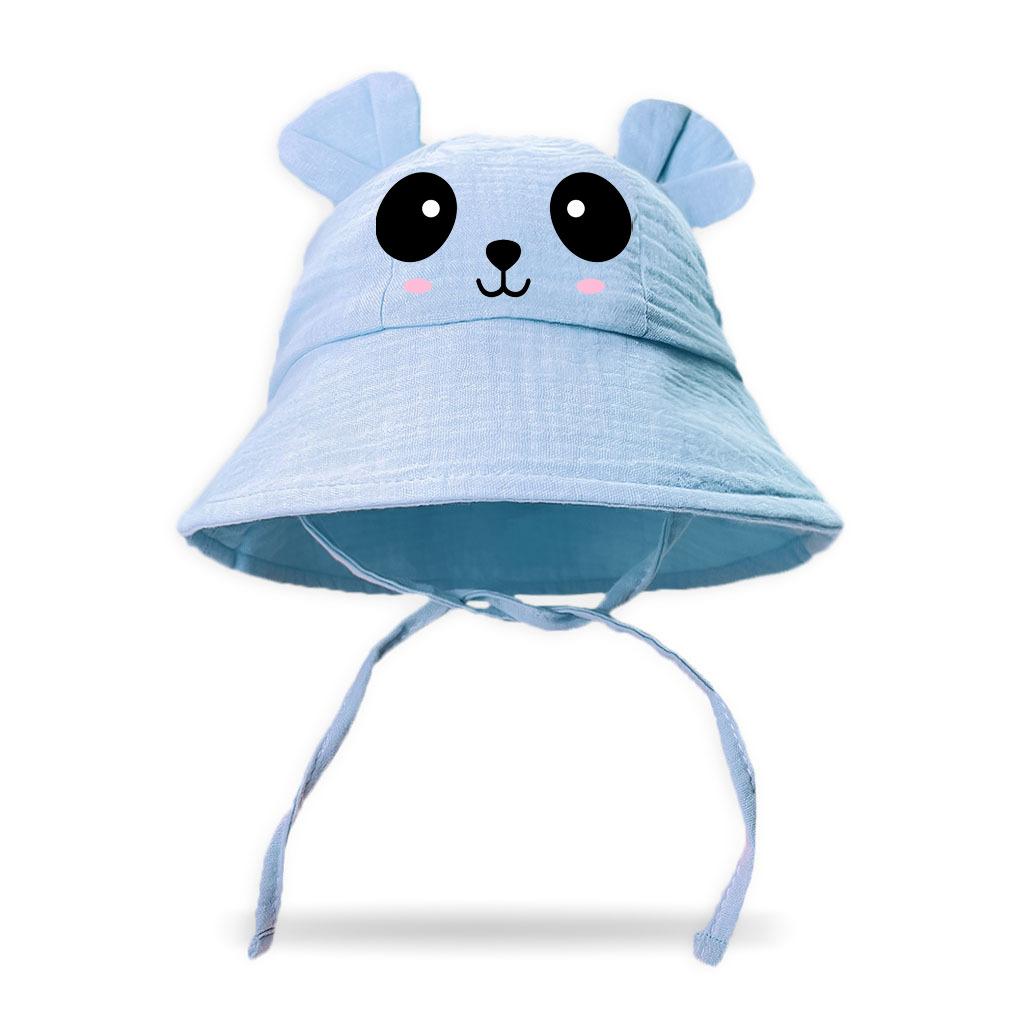 Spring Summer New Children's Gauze Bucket Hat Baby Embossed Bear Fisherman Sun Hat Protective Accessory for Babies