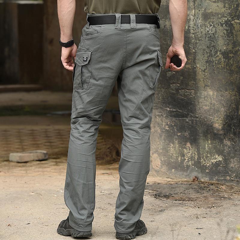Мужские хлопковые тактические брюки-карго, эластичные уличные военные брюки, повседневные, весна-осень, многокарманные, походные, рабочие, боевые брюки