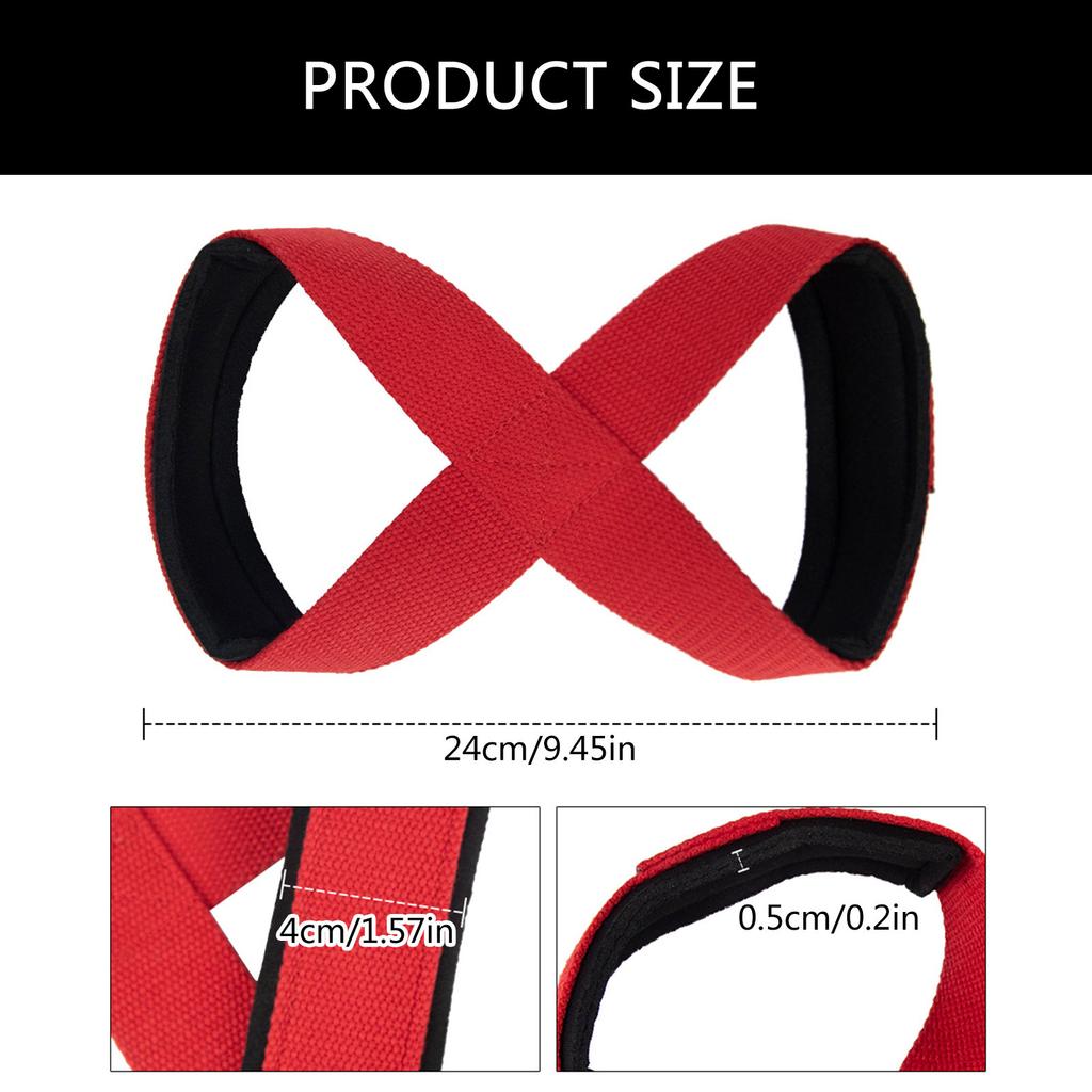 Прочный Подъемный Строп Стропа Формы 8 Ремень для Поднятия Тяжестей Power Wrist Strap для Становой Тяги, Пауэрлифтинга, Кросс-Тренинга