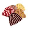 Зимняя вязаная шапка пэчворк цветная в полоску принт мягкая на ощупь дышащая без полей шапка для активного отдыха шапка-пуловер