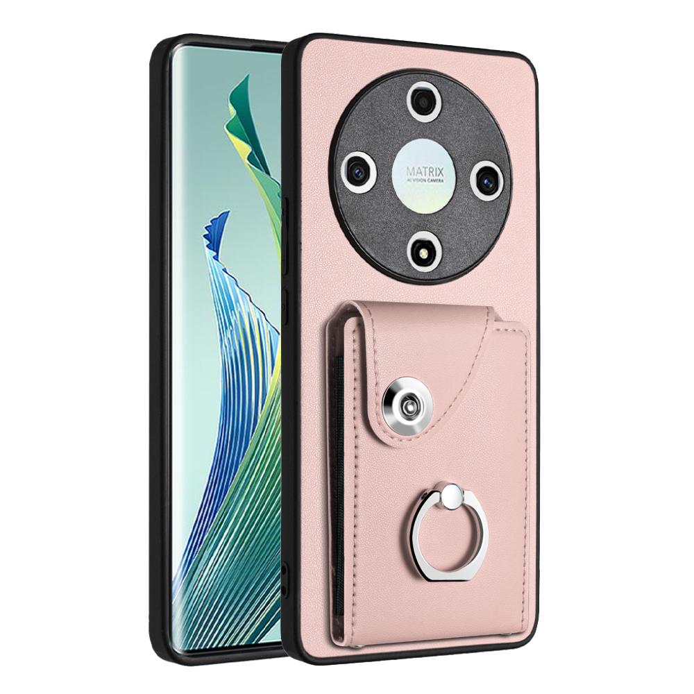 Accordion Folding Wallet Card Holder with RFID Shielding Material Phone Case Ring Holder Leather Case for Huawei Honor 90 X50i X9A X8B X9B MAGIC5 Lite