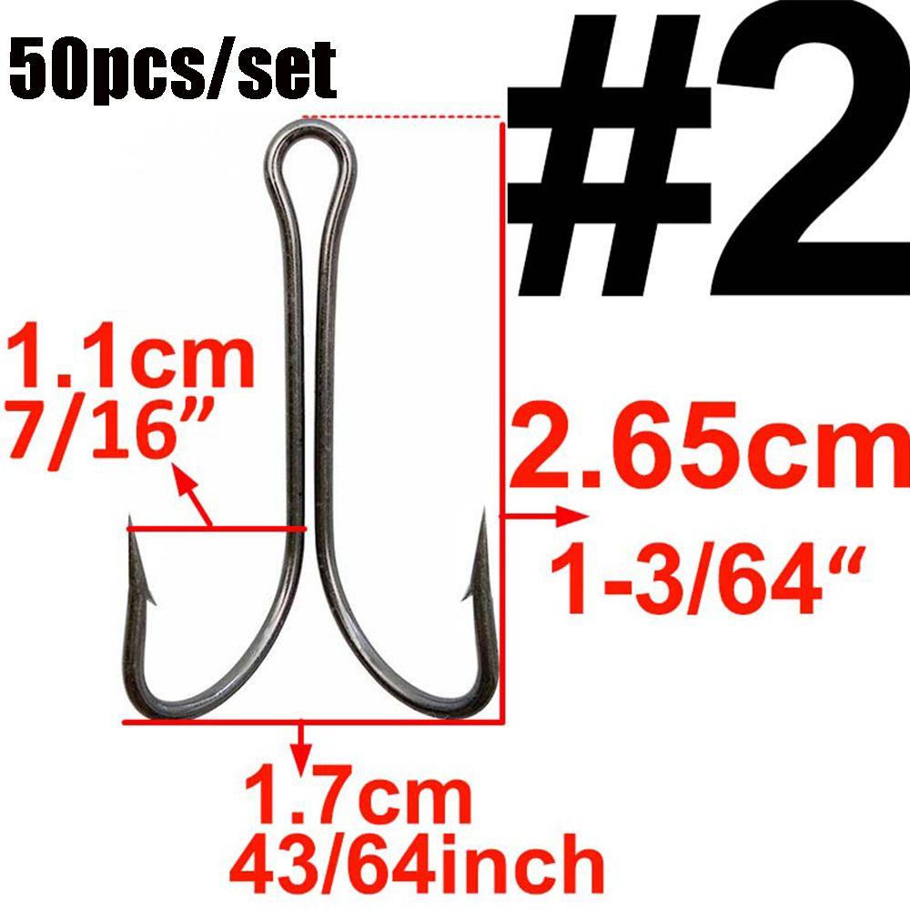 Perforated Size 1 2 4 6 8 Durable Head Jig Bass Fishook Fly Tying  Fish Bait Double Fishing Hook