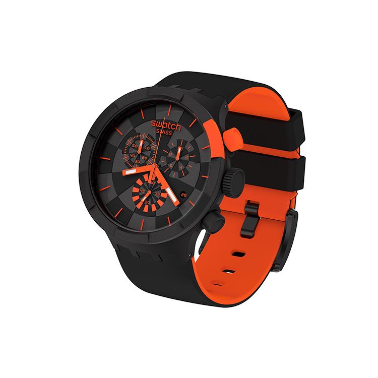 Swatch Унисекс 47мм Черные Часы SB02B402 SB02B402