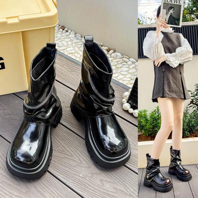 Женские ботинки Мартин в британском стиле 2025 осень-зима новые на толстой подошве ретро ботинки-чулки с высотой 10 см