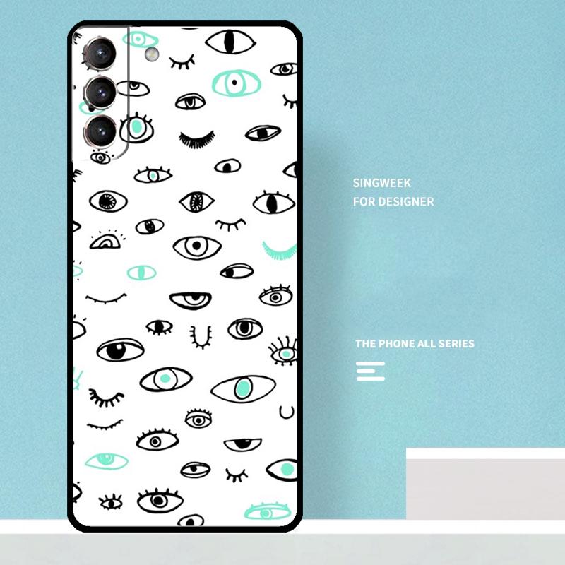 Eyes Pattern Case For Samsung Galaxy S25 Ultra S21 S22 S23 S24 Ultra S9 S10 S20 Plus S25 FE Phone Cover