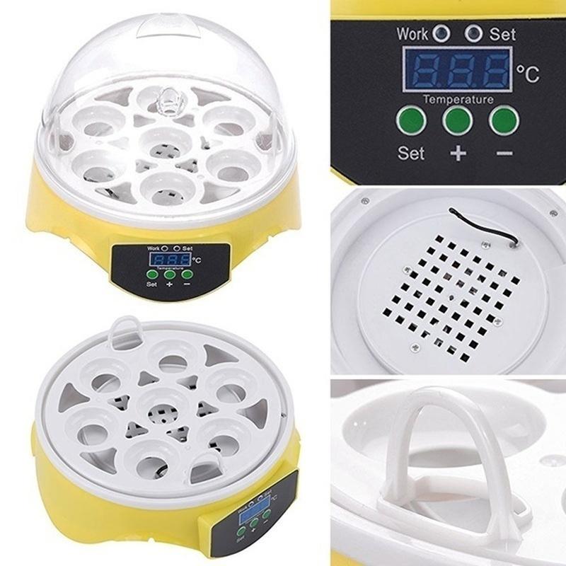 7 Pcs Eggs Incubator Capacity Incubator Brood Machine Chicken Duck Egg Hatcher Electronic Automatic Incubator Chicken Duck Bird Pigeon