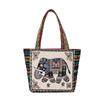 New Ethnic Style Shoulder Bag Office Handbag Student Canvas Embroidery Elephant Casual Travel Storage Tote Bag For Women CLE