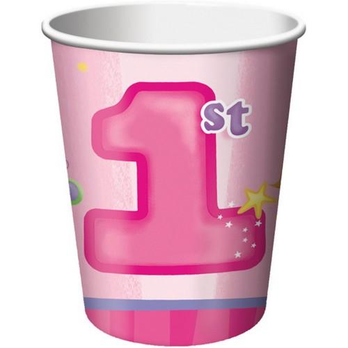 Creative Party Веселье в 1 год Одноразовые стаканчики (Упаковка из 8 штук)