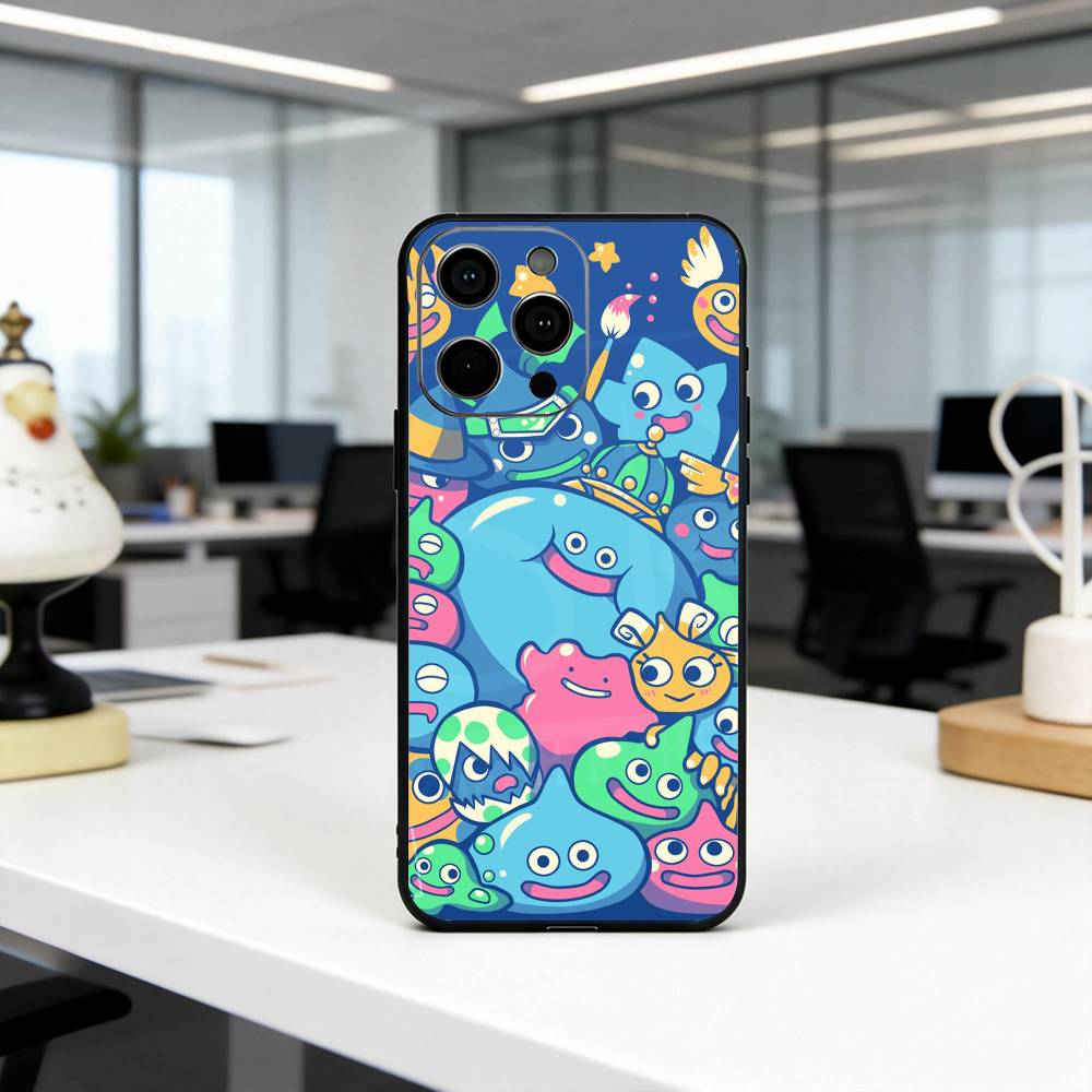 Чехол для телефона D-Dragon Q-quest S-slime-DQS для iPhone 17,16,15,14,13,12,11 Plus,Pro Max,XS, Мягкий Силиконовый Черный Чехол