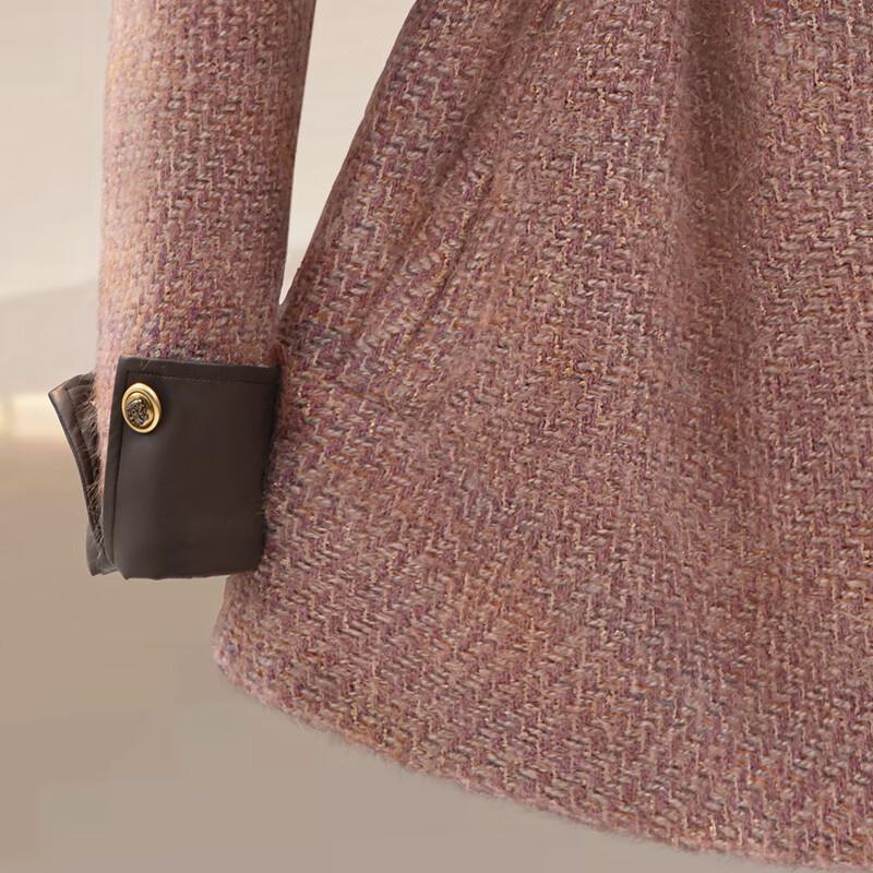 Women's Elegant Wool-Spliced Down Coat