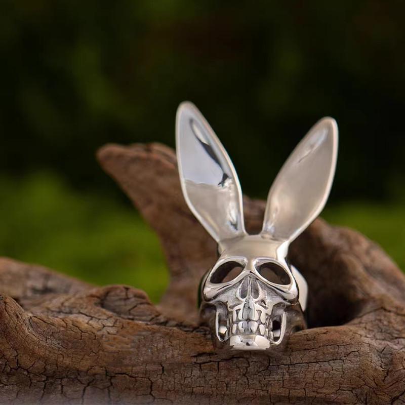 Панк смешной кролик череп маска кольцо индивидуальность мужской готический велосипед хип-хоп рок ювелирные изделия креативный подарок