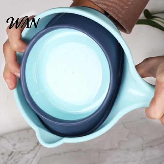 Space-saving Kitchen Tool Foldable Water Ladle, Collapsible Silicone Scoop for Heat Resistant Rice Washing, Space Saving Multipurpose Dipper