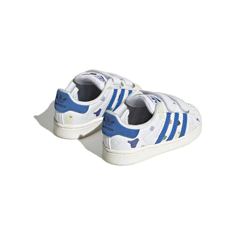 LEGO x Adidas Originals SUPERSTAR CF Нескользящие Устойчивые к истиранию Низкие детские кроссовки Бело-синие IF2199