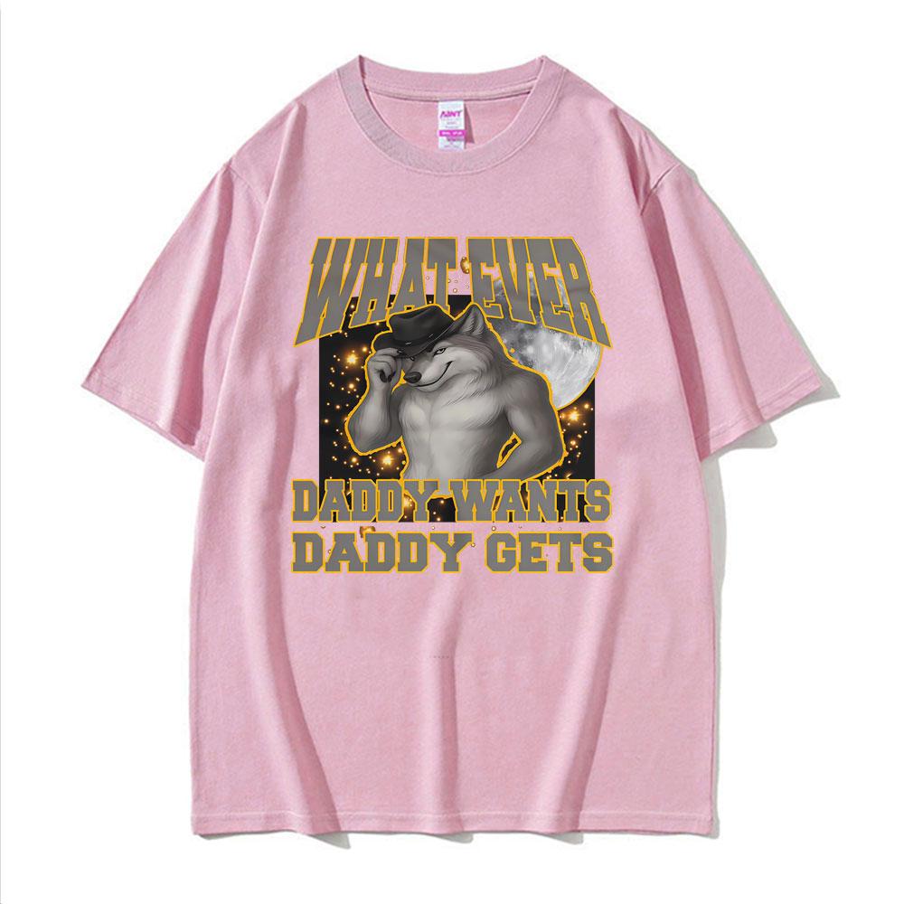 Alpha Wolf Daddy Vintage Humor Gift Tee Shirt Men Women Fashion Summer Short Sleeve Tshirts Casual Oversized T Shirt Streetwear