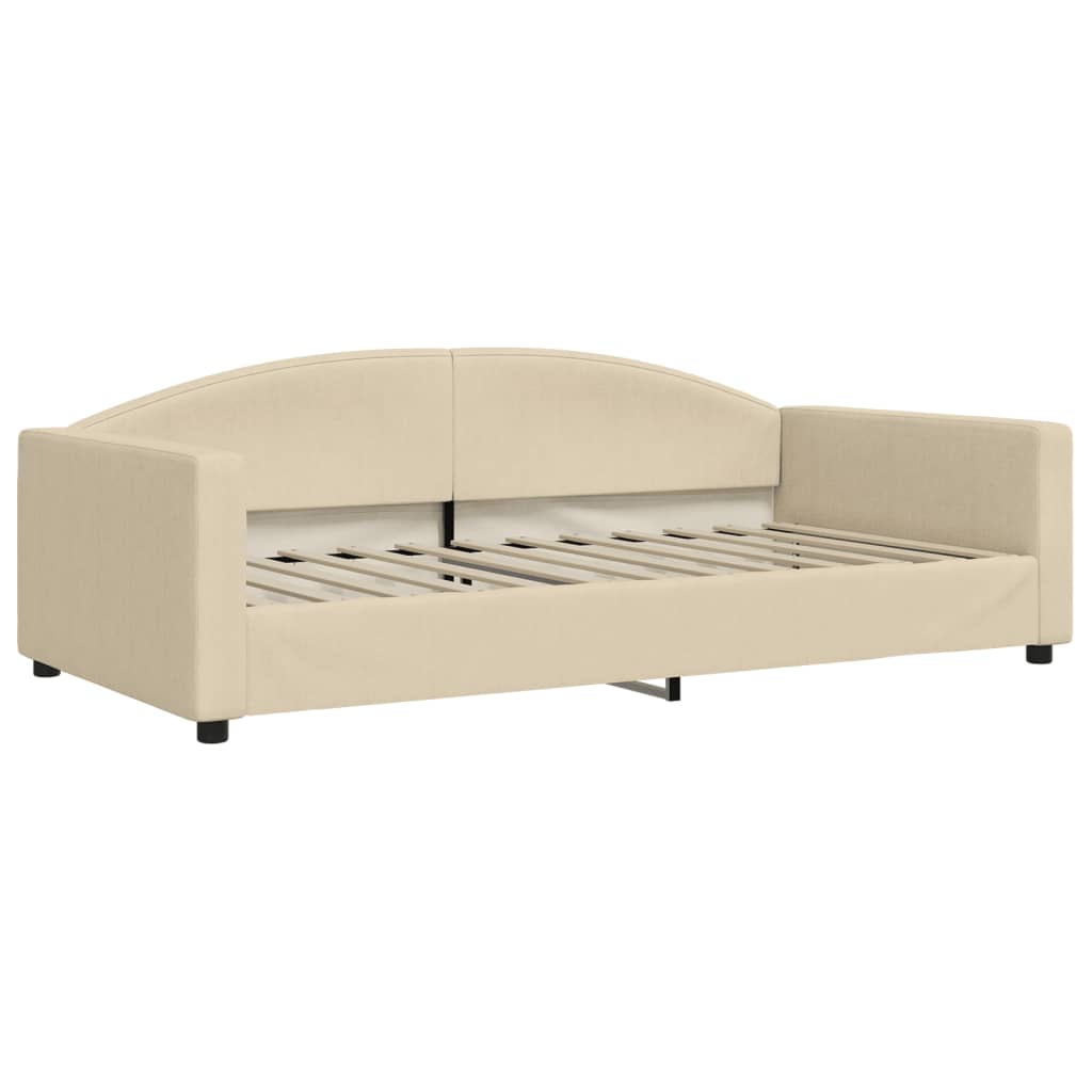 Vidaxl Sofa Z Materacem Do Spania, Kremowa, 100X200 Cm, Tkanina