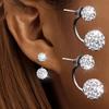2pcs, Sparkling Ball Earrings - Women'S Fashion, Hanging Semi-Cover Design, Hypoallergenic, Suitable