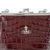 Vivienne Westwood Saturn Logo Detachable Chain Strap Crocodile Pattern Leather Shoulder Crossbody Wallet Women wallet Burgundy 52020003L0039I401